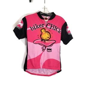 World Jersey Precaryous biker chick top medium